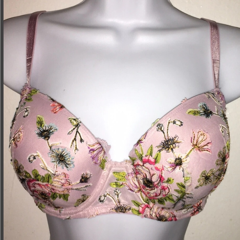 Victoria's Secret Pink Floral Embroidered Bra